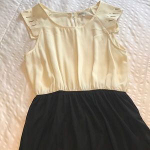 Black/Cream Maxi Dress with gold embellishments